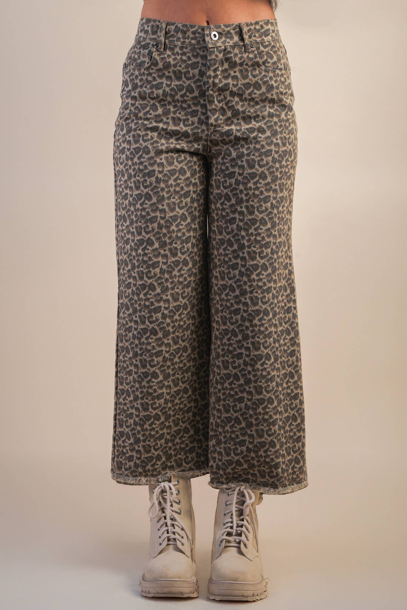 Leopard Printed Marine Straight Pants