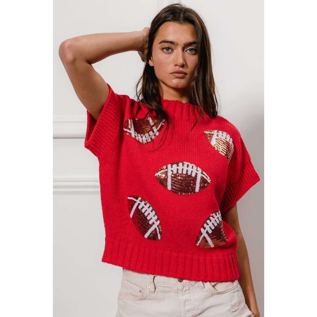 Sequin Football Sweater