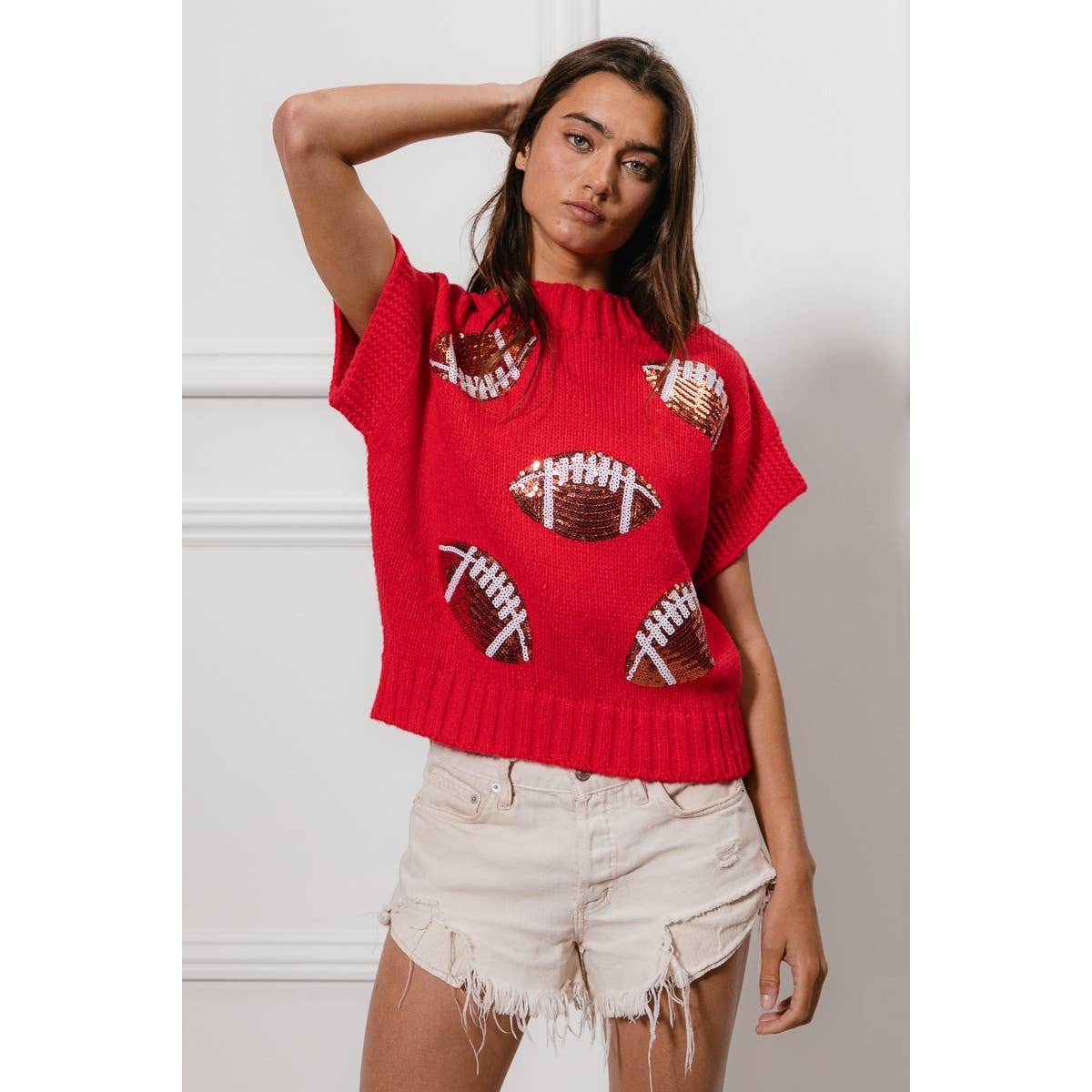 Sequin Football Sweater