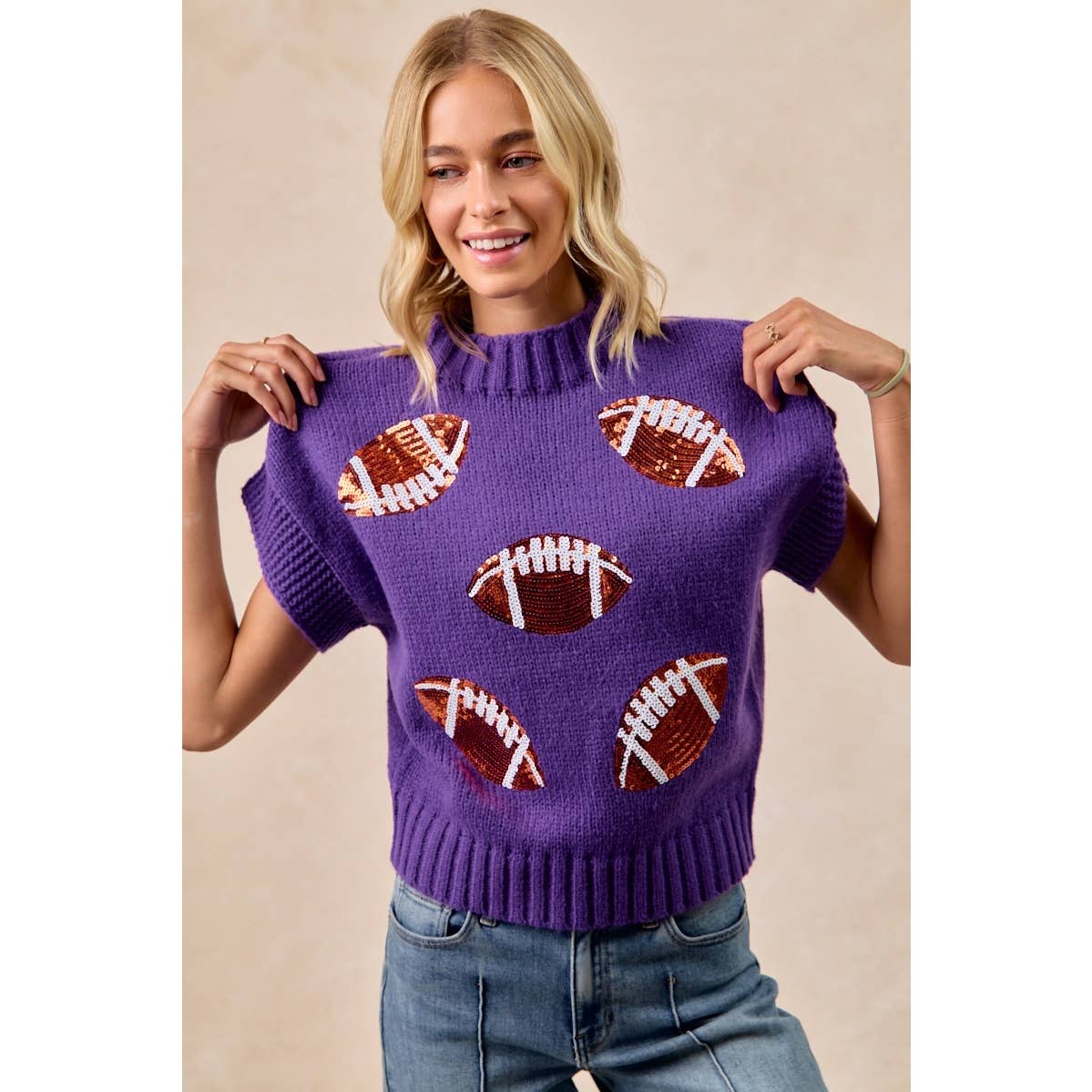 Sequin Football Sweater