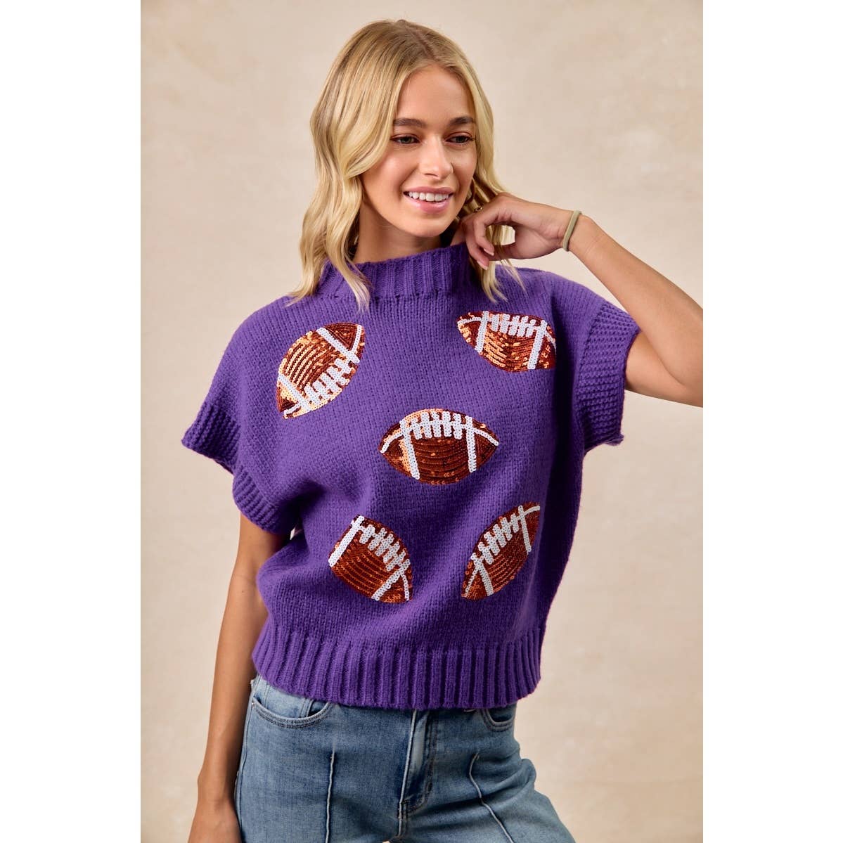 Sequin Football Sweater