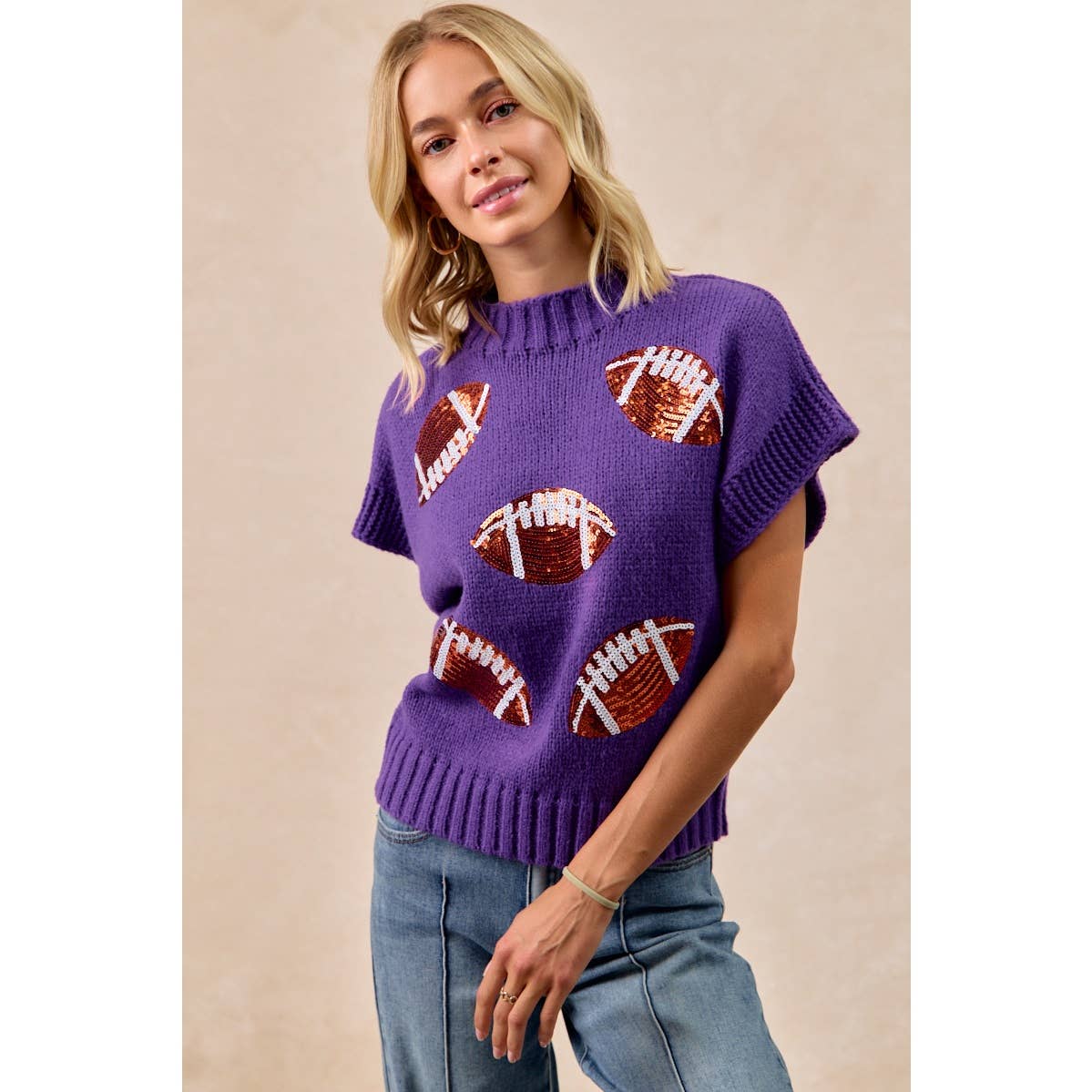 Sequin Football Sweater