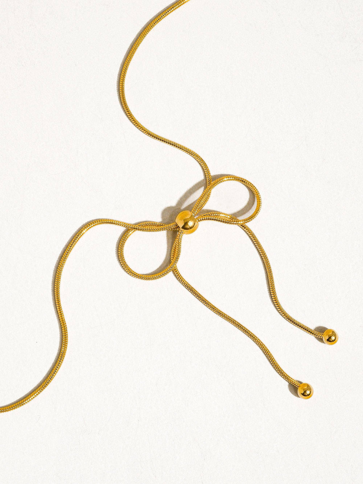Wildrose 18K Non-Tarnish Bow Chain Necklace