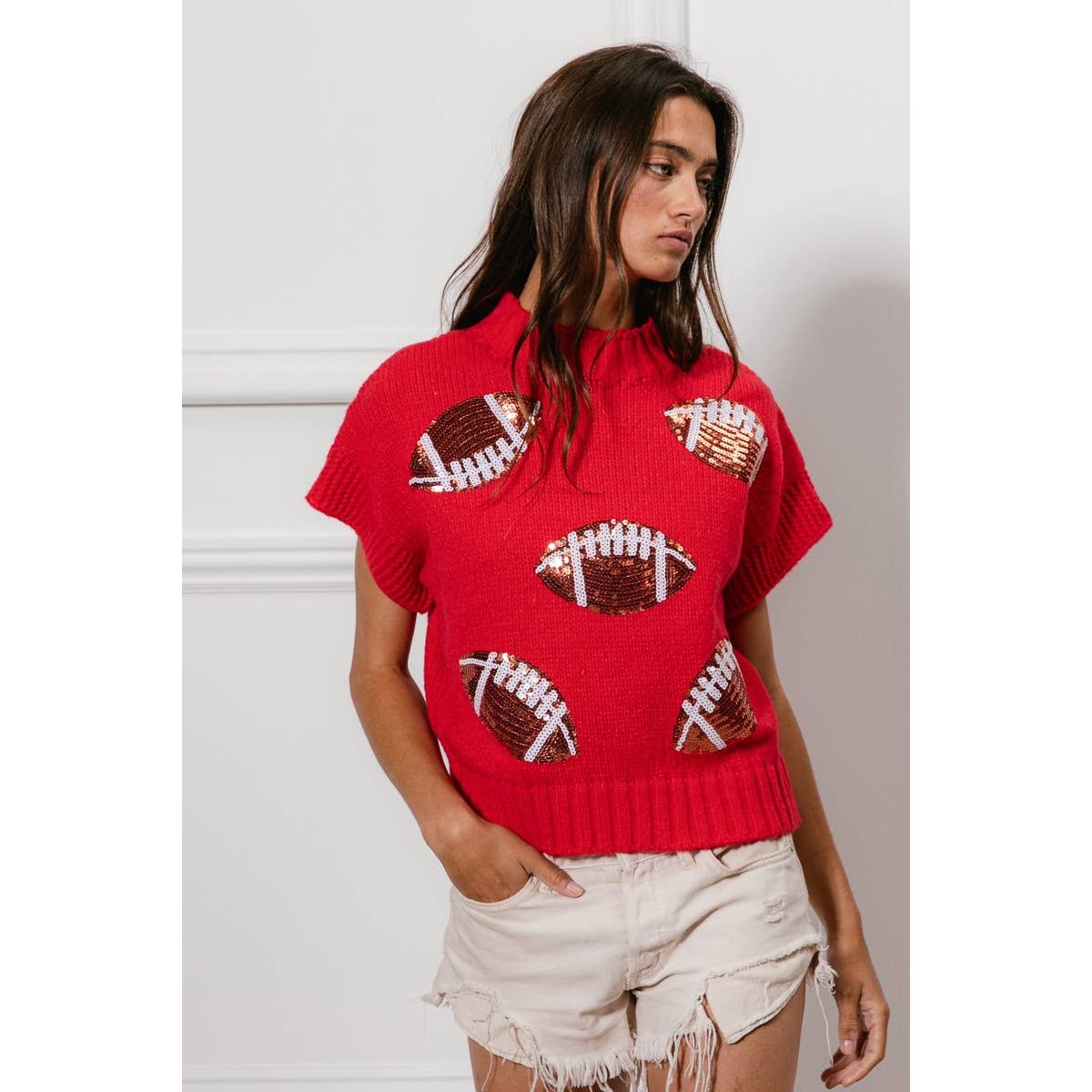 Sequin Football Sweater