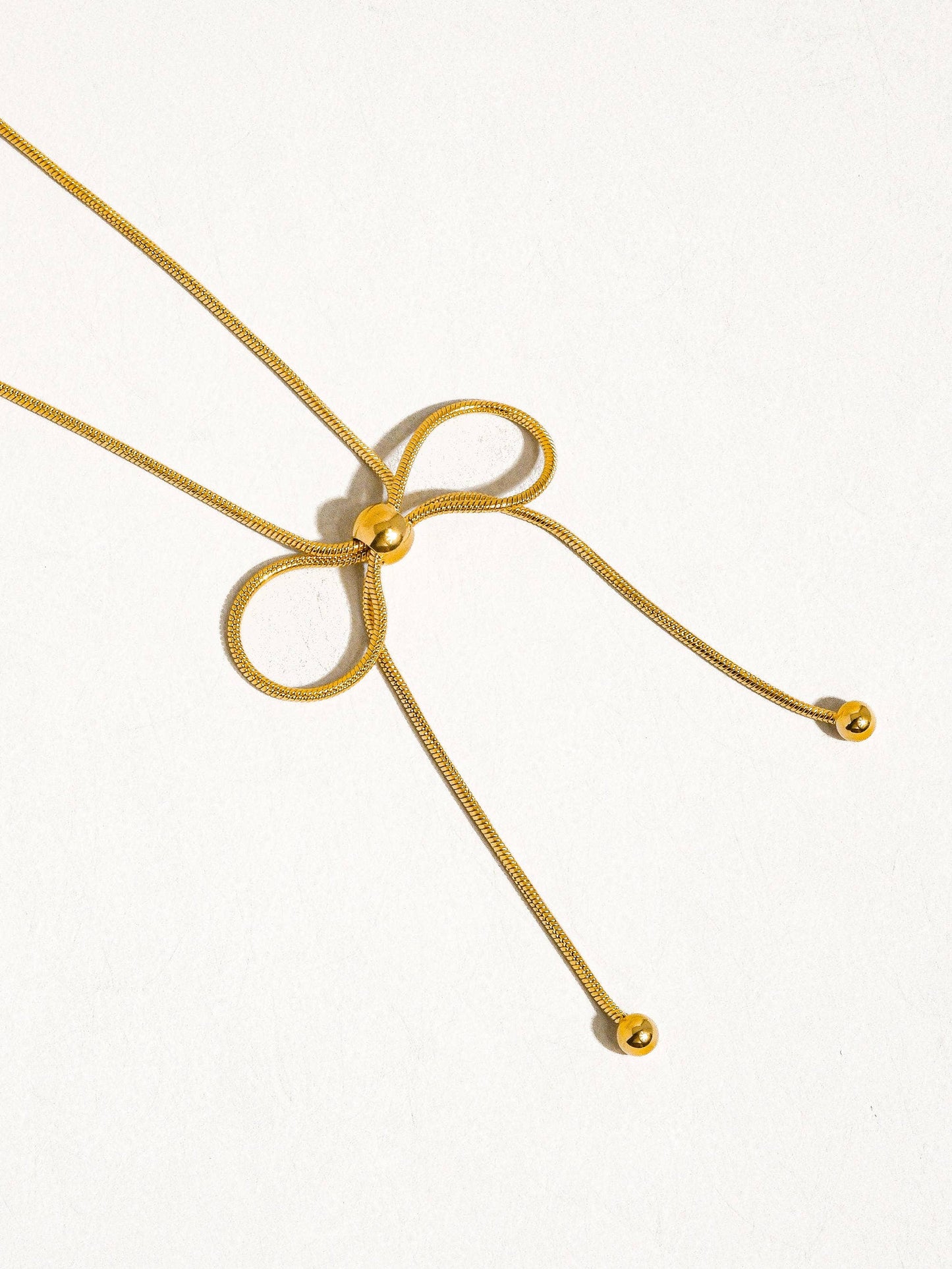 Wildrose 18K Non-Tarnish Bow Chain Necklace