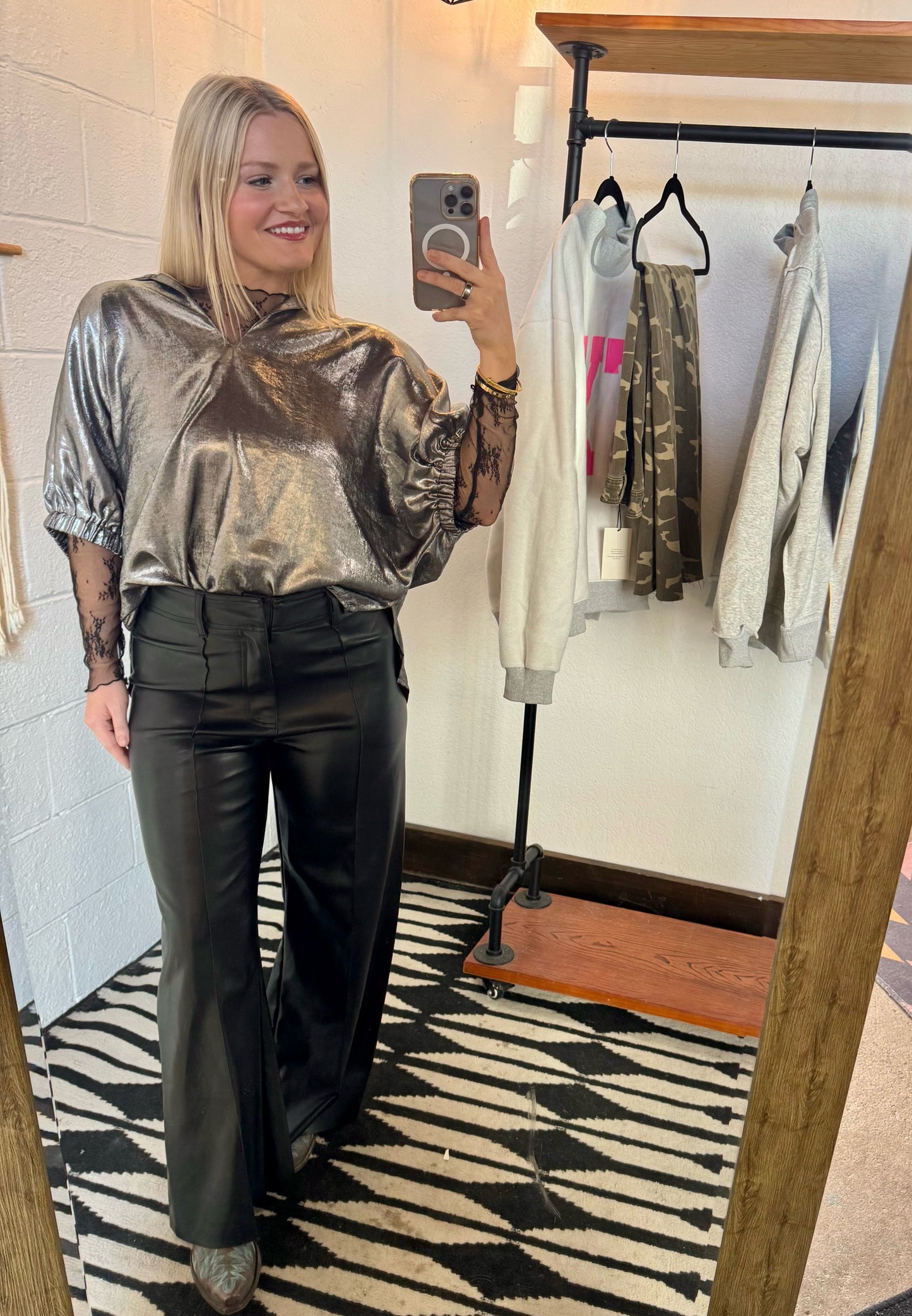 Leather Wide Leg Pants