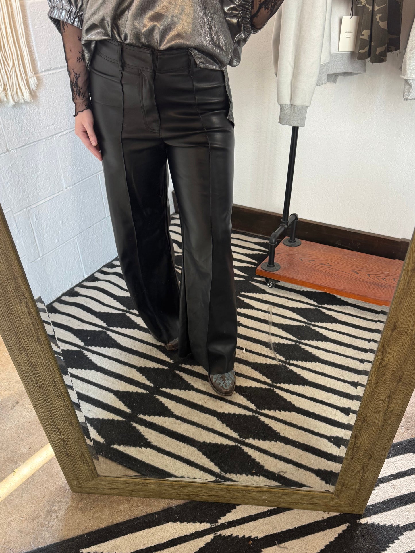 Leather Wide Leg Pants
