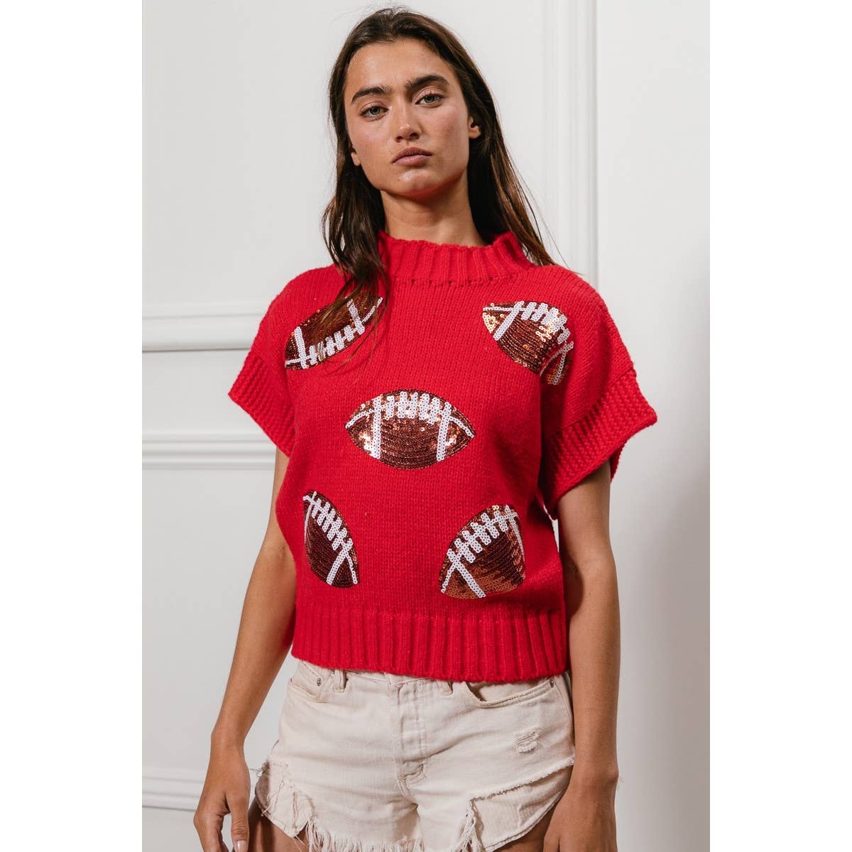Sequin Football Sweater