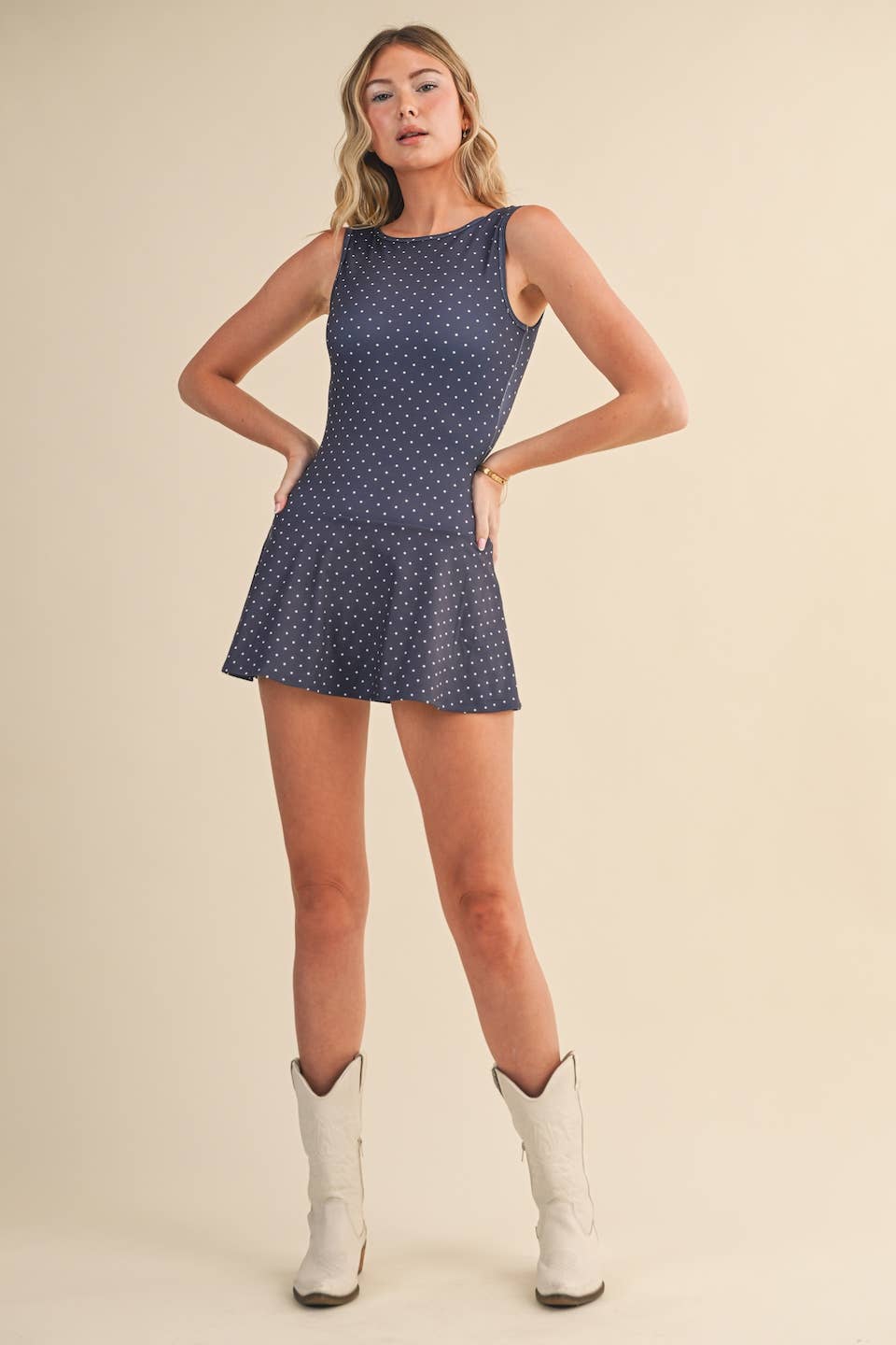 Polka Dot Print A-Line Athletic Dress