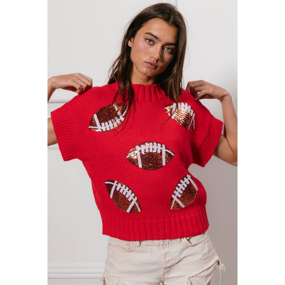 Sequin Football Sweater