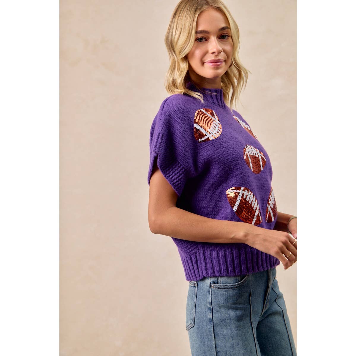 Sequin Football Sweater
