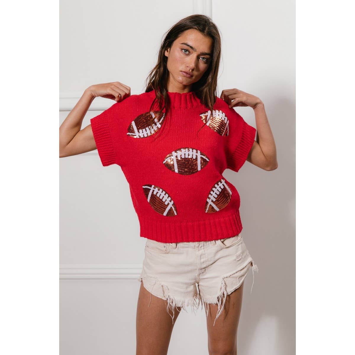 Sequin Football Sweater