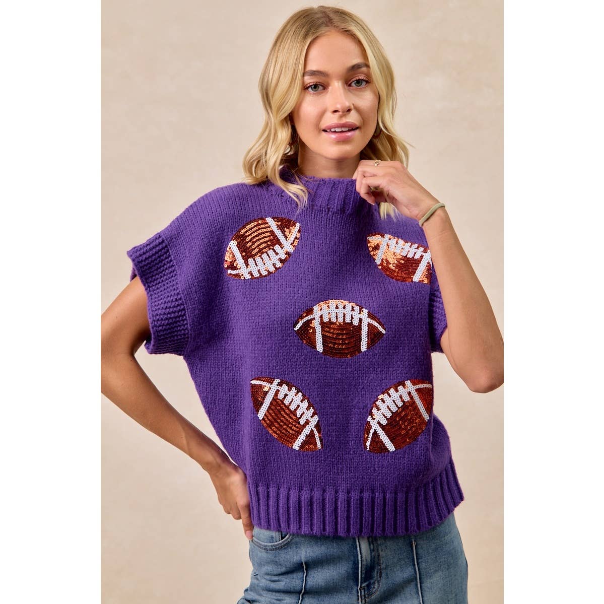 Sequin Football Sweater