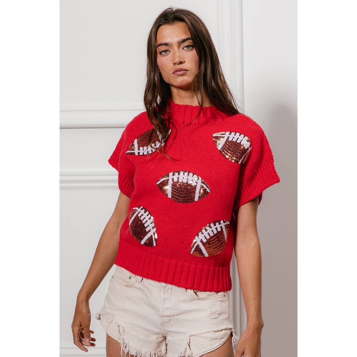 Sequin Football Sweater