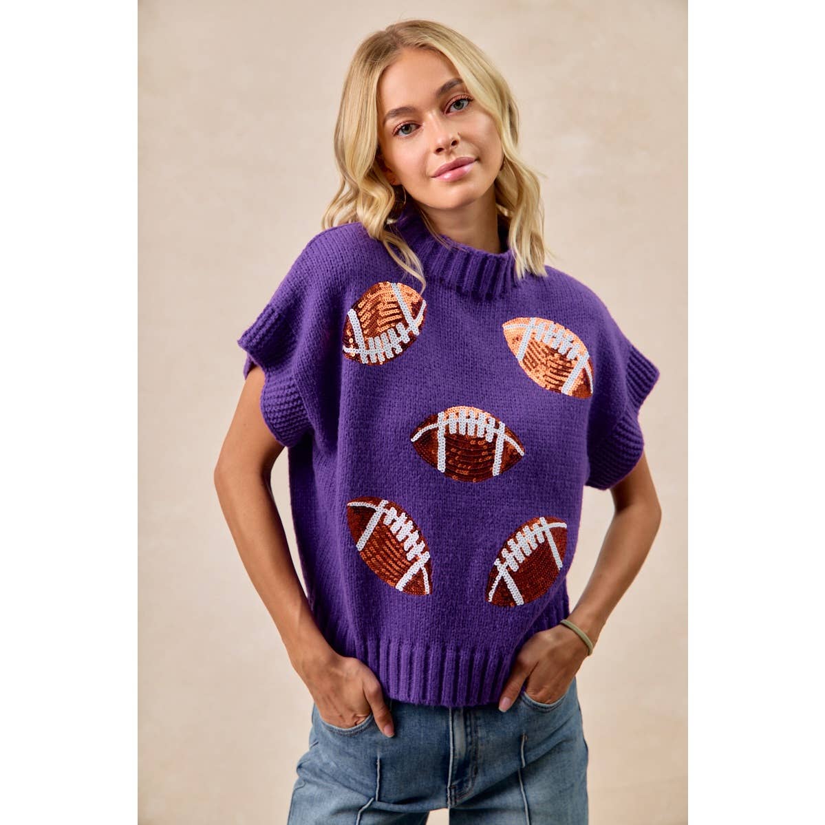 Sequin Football Sweater