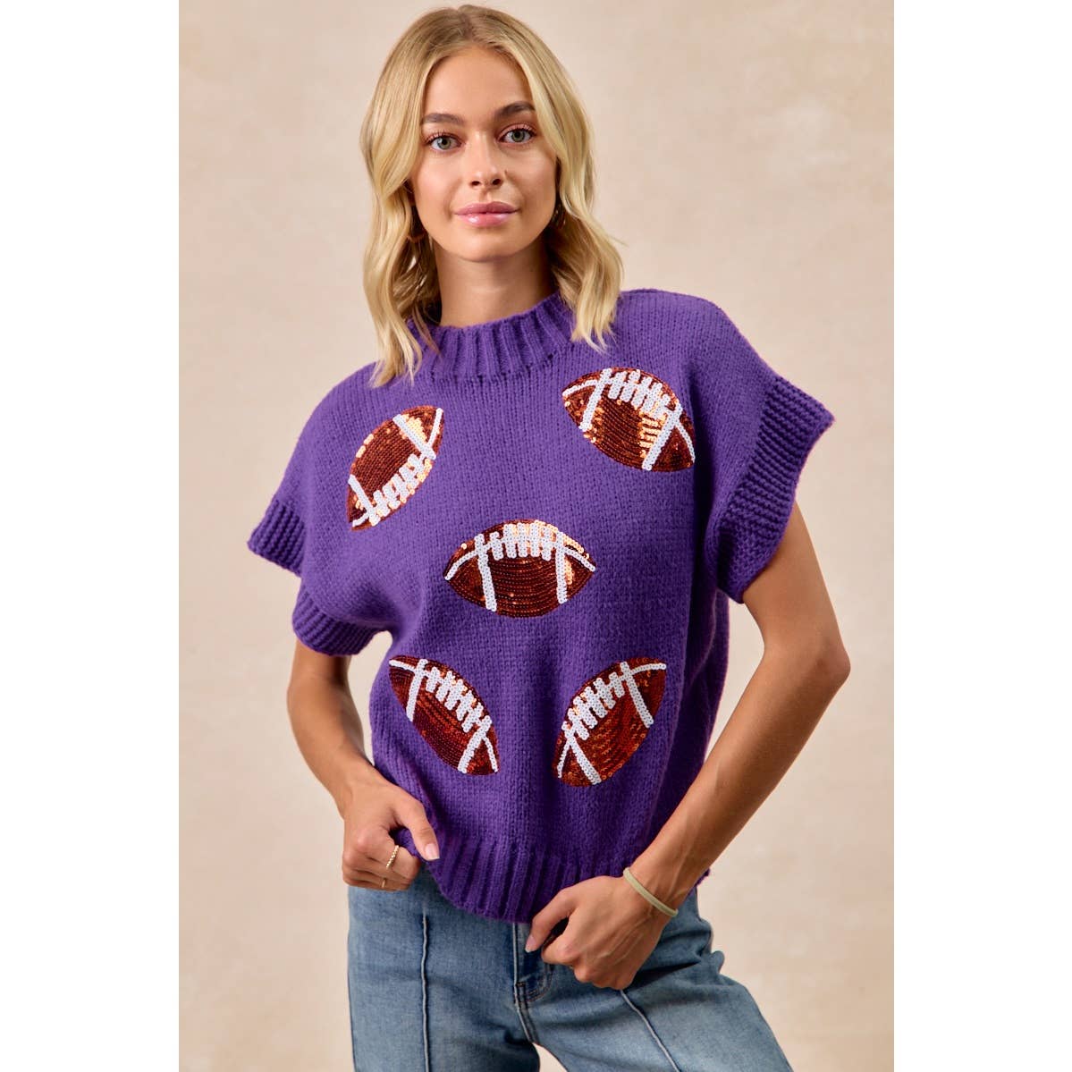 Sequin Football Sweater
