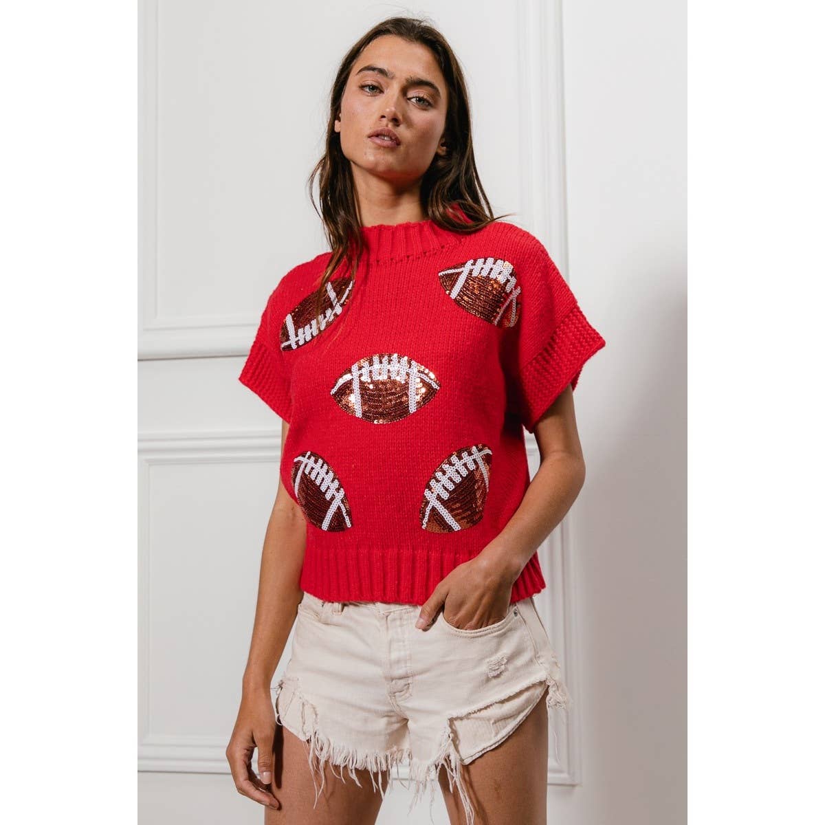 Sequin Football Sweater