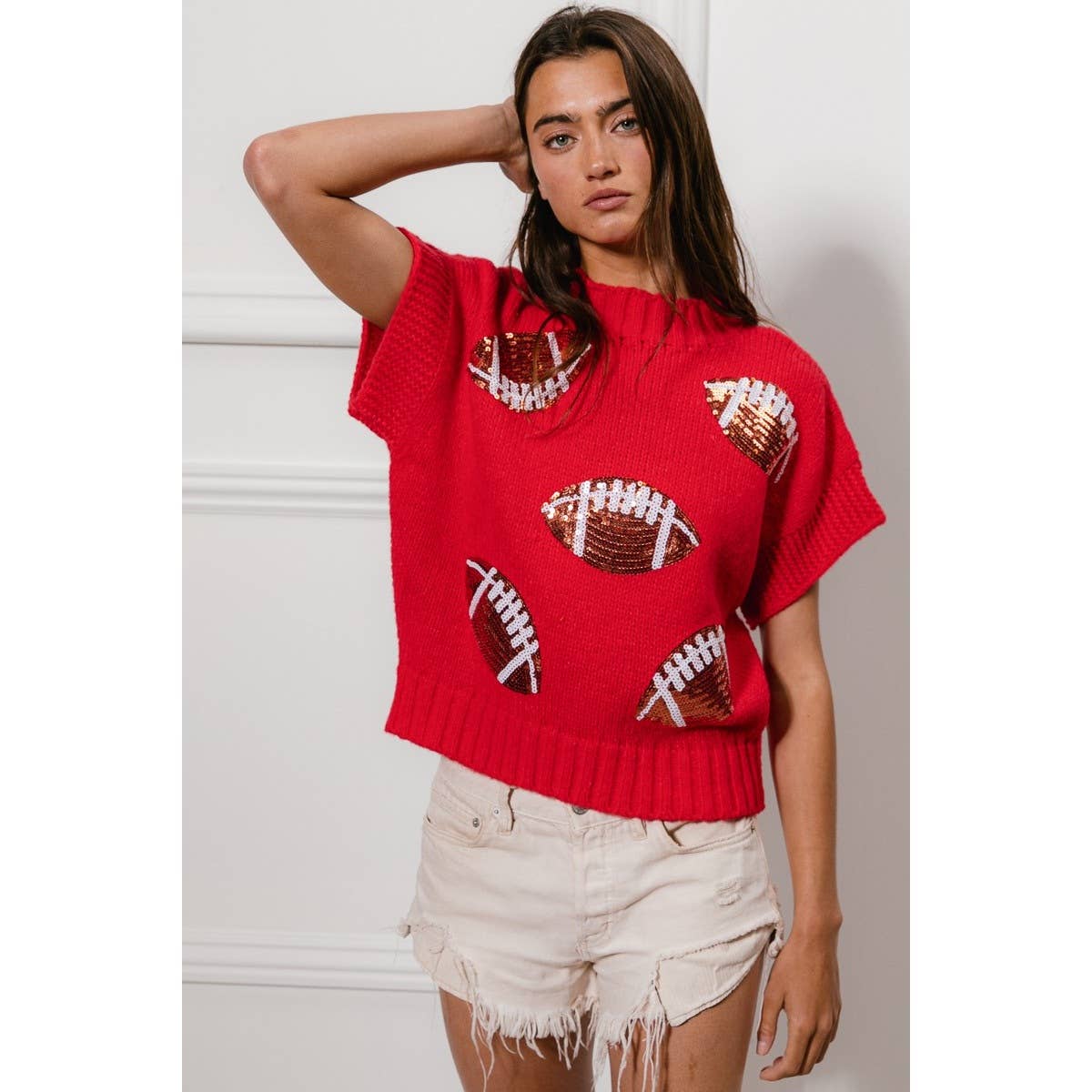 Sequin Football Sweater