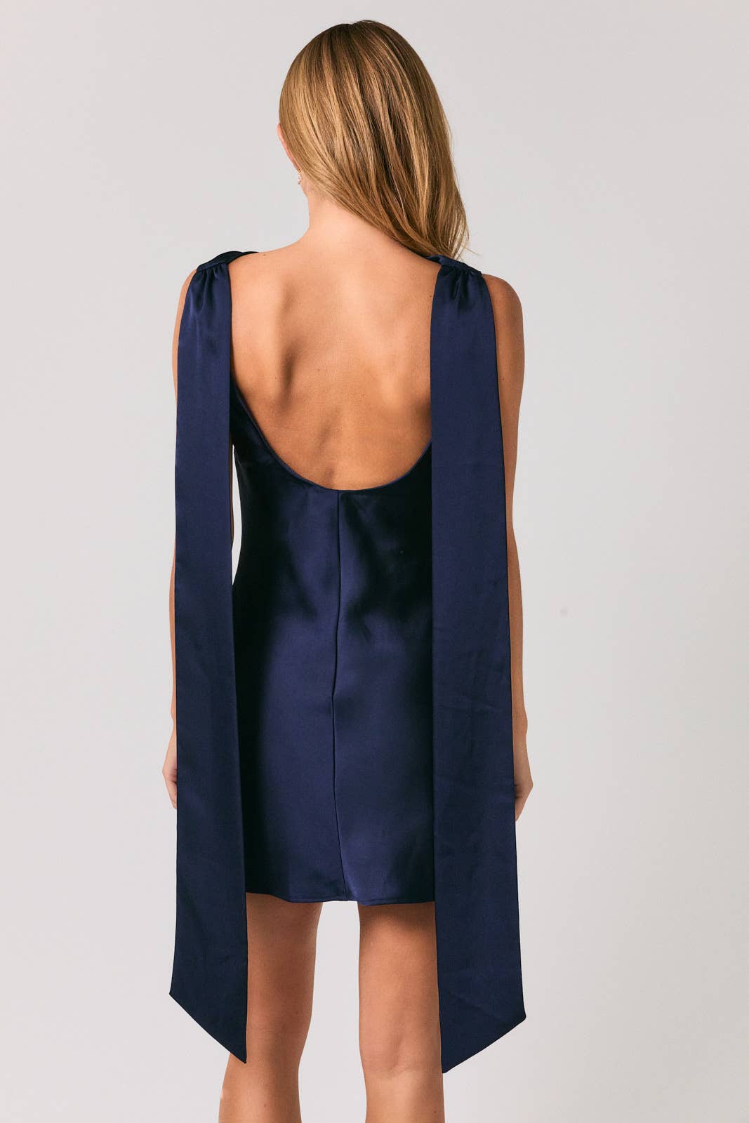 Open Back Satin Mini Dress