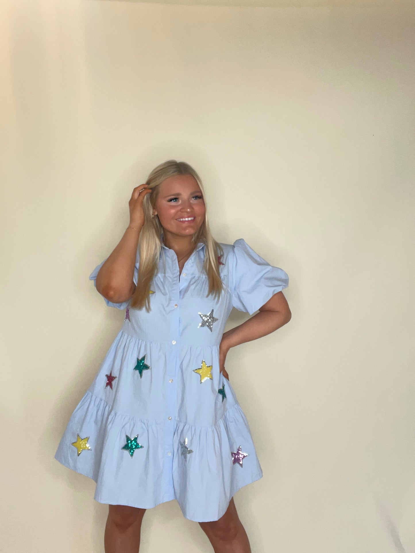 Star Patch Babydoll Dress