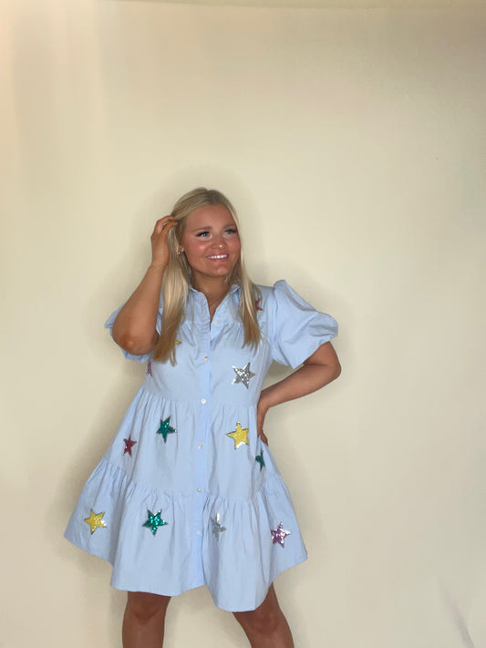 Star Patch Babydoll Dress