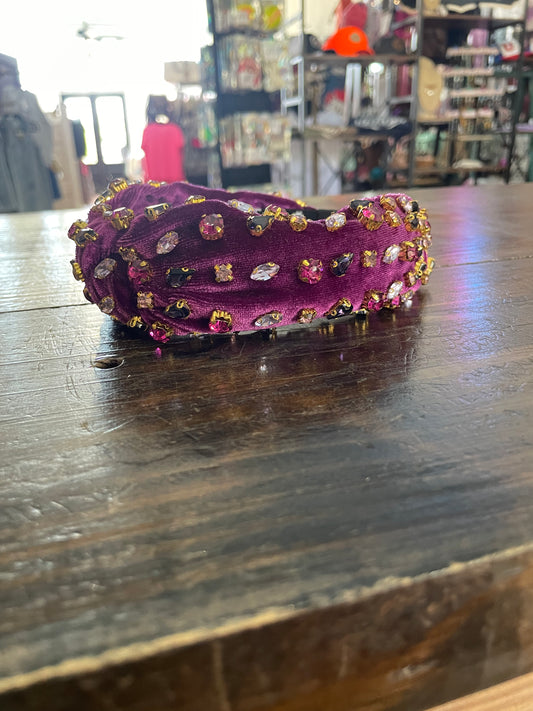 Purple Rhinestone Headband