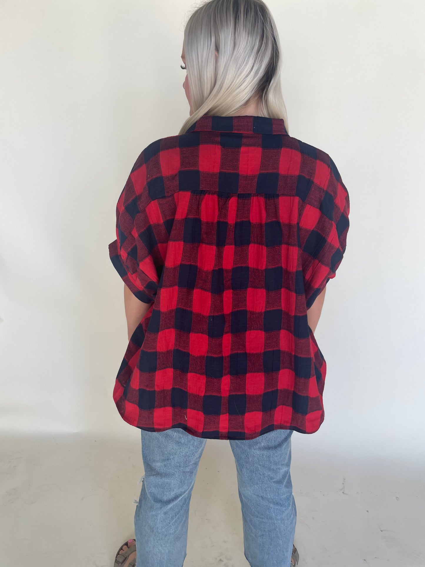 Sierra Plaid Oversized Top